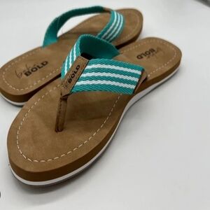 NWT Boho Bold Woven Strap Flip Flops